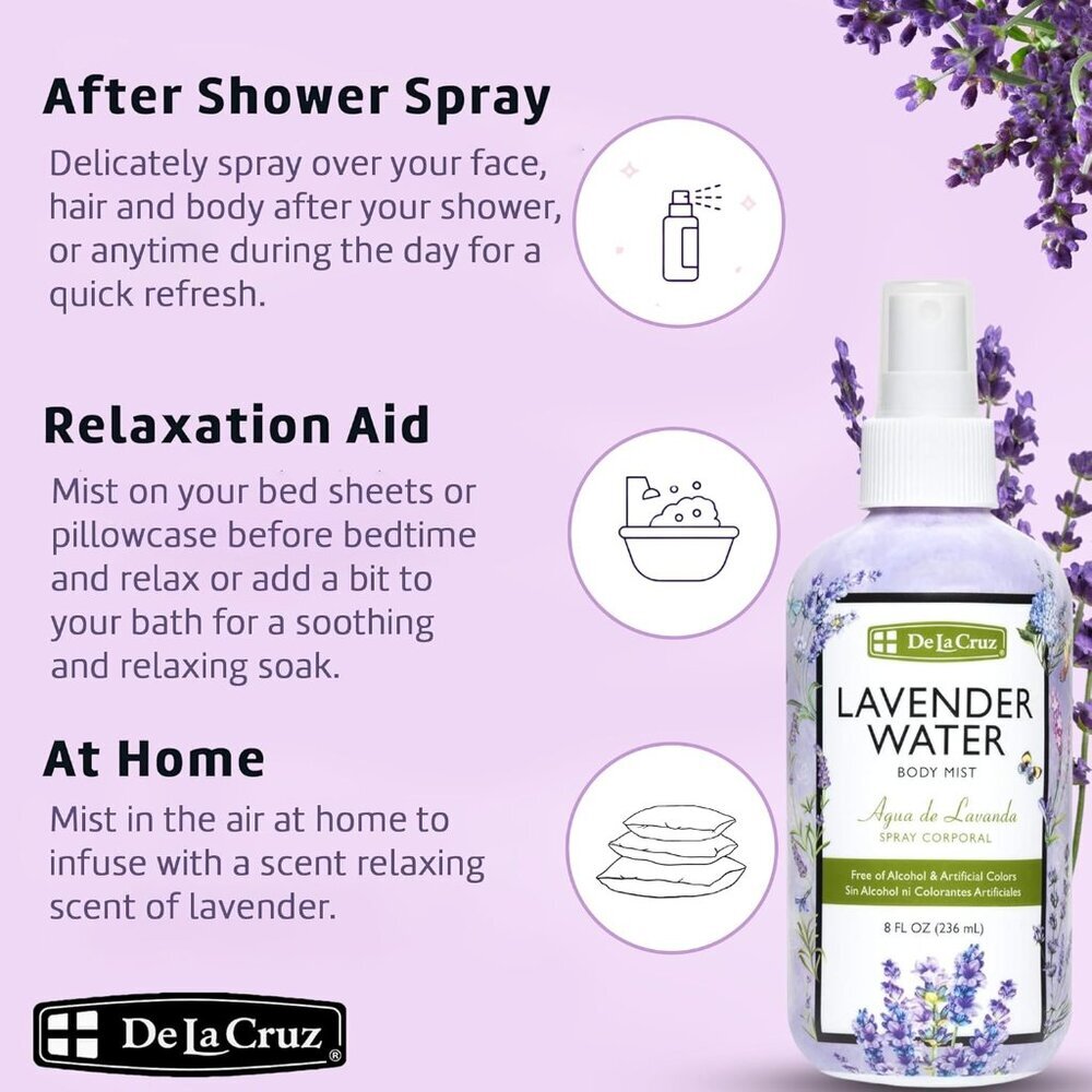 Lavender Water Body Mist - Lavender Spray body mist With Pure Lavender Essential - Picture 3 of 8